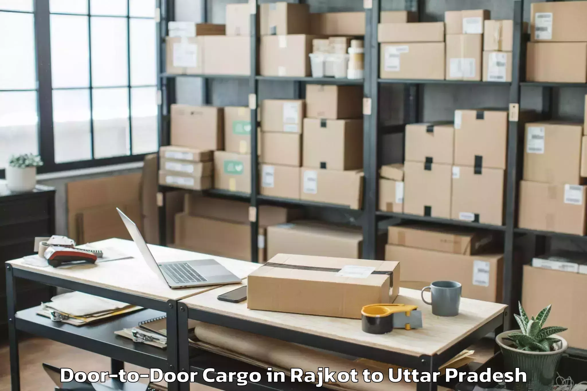 Easy Rajkot to Lakhna Door To Door Cargo Booking